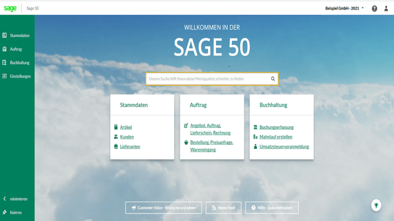 Dashboard Sage 50