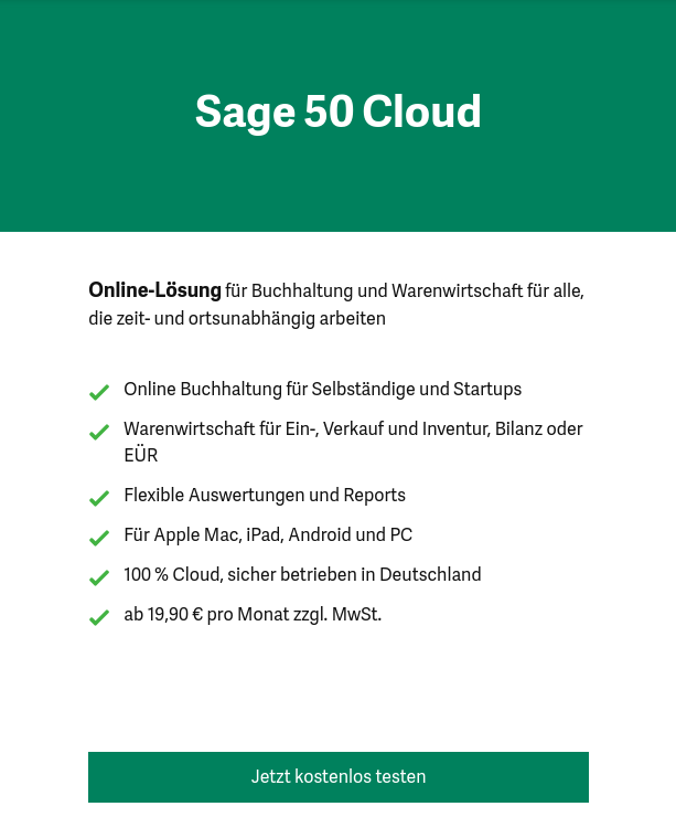 Sage50 testen