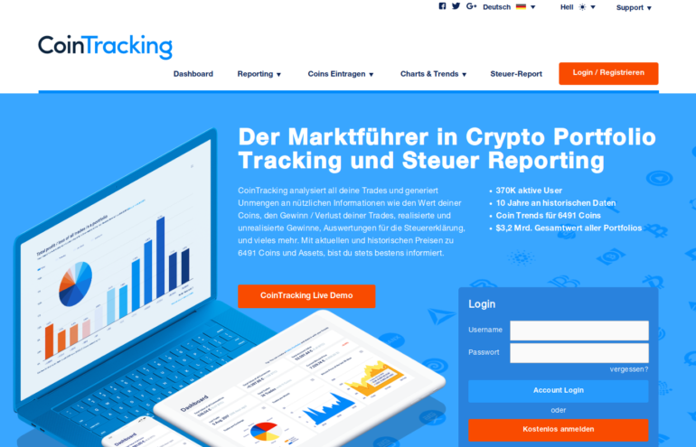 Krypto-Steuer Software CoinTracking