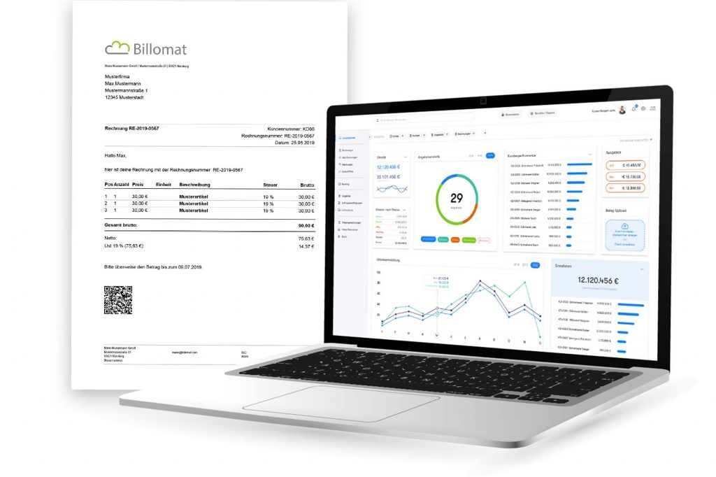 Screenshot: Rechnungsprogramm von Billomat